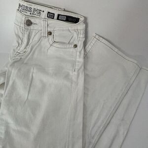 Miss Me Irene Boot Cut Jeans Women's Size 30 White Cotton Embroidered 32x32